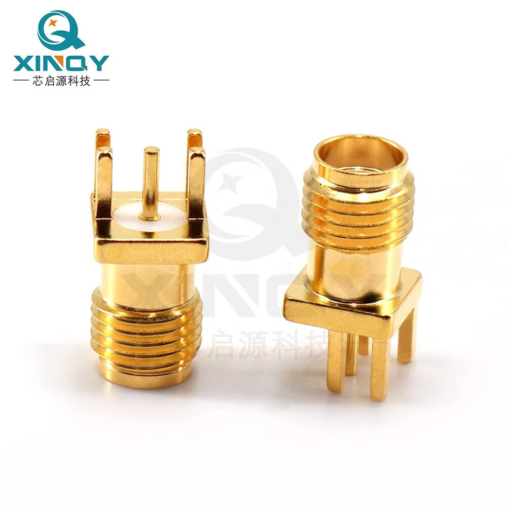 XINQY SMA-KE Edge Soldering RF Connector 6G Circuit Board Offset Pin Connector KHD Female SMA Female - Vertical Surface Mount Soldering (6G) / 10 Pieces