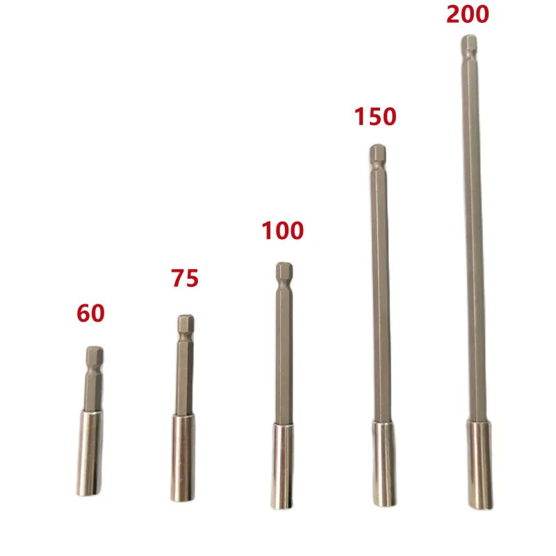 60/100/150/200mm 1/4"Hex Rod Shank Long Handle Screwdriver Tip Holder Extension Bit Set Extensions Quick Change Hand Tool Socket