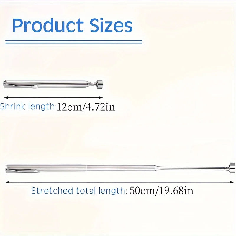 Adjustable Pick-Up Rod, Mini Portable Magnetic Pick-Up Tool with Extendable Magnet for Screws, Nuts, and Bolts