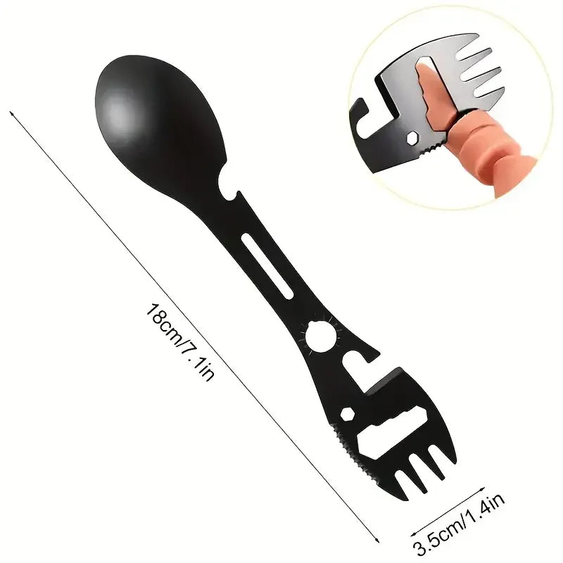 Outdoor Fork Spoon Versatile Outdoor Camping Tool Lightweight Fork Spoon Bottle Opener for Survival Tactical Utility for Easy