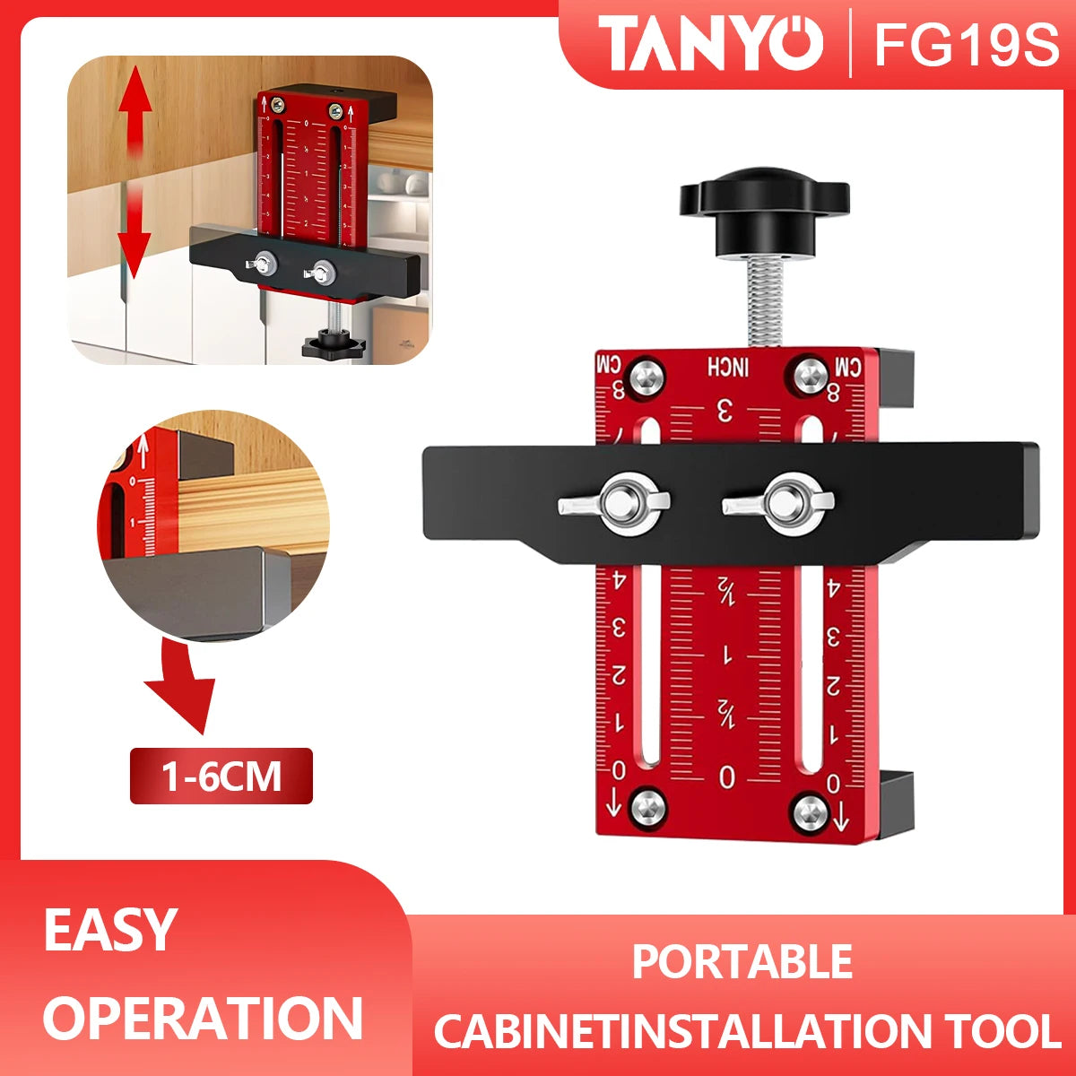 Cabinet Door Installation Positioner Aluminum Alloy Cabinet Hardware Jig Compatible for Most Cabinet Doors Effortless Alignment