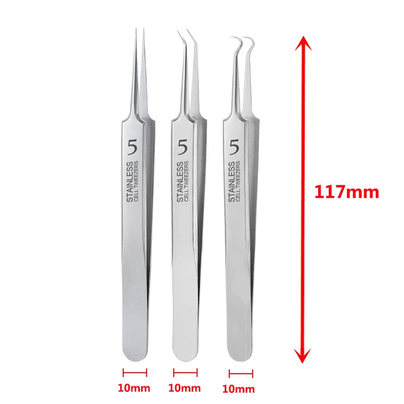 German Ultra-Fine No. 5 Cell Pimple Blackhead Tweezers Beauty Salon Scraping Closing Tool Acne Needle Artifact
