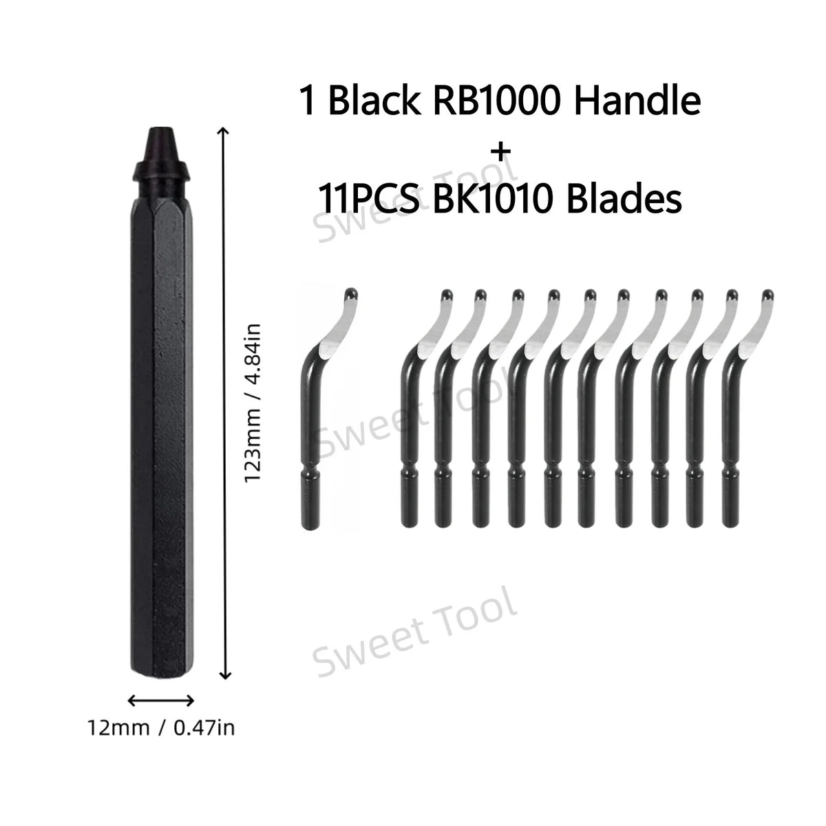 Deburring Tool Metal Handle with 1/10/11 Swivel Blades Burr Removal Reamer Tool for Plastic Metal Copper PVC Resin 3D Printing