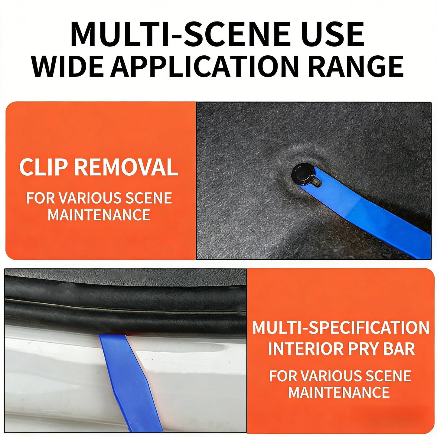Professional Car Interior Refit Tool Set - Plastic Pry Bars, Fastener Remover & Screwdriver for Audio/Door Panel/Navigation