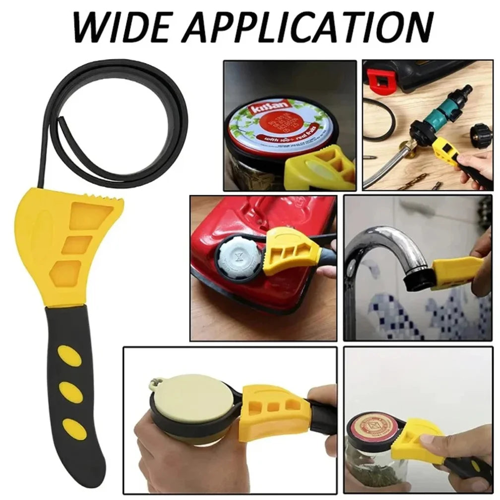 6inch Belt Wrench Oil Filter Puller Strap Spanner Chain Wrench Strap Opener, Adjustable Disassembly Tool