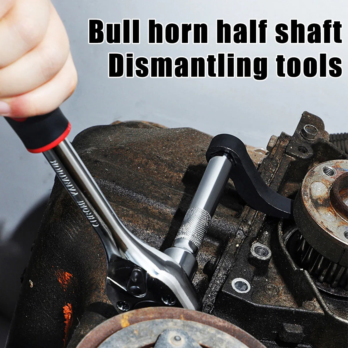 Angle Type Half Axle Disassembly Tool,Drive Pry Bar Adapter Used for Open-end Wrenches,Disassembling Axles Repair Tool