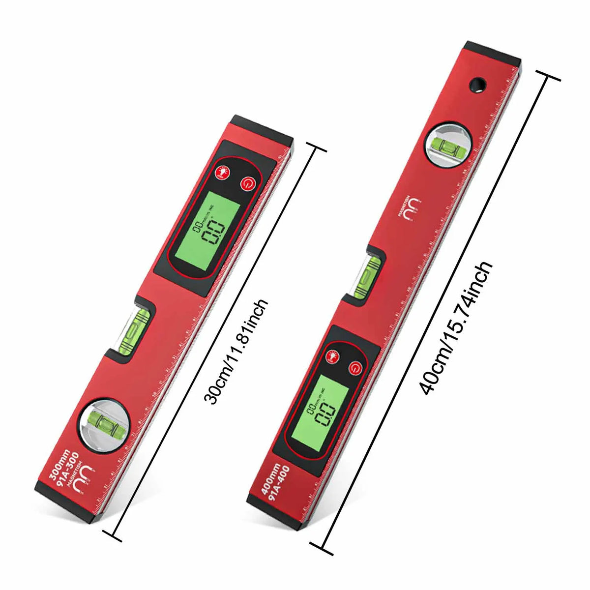 30/40/50cm Electronic Digital Display Level Ruler Magnetic Angle Meter Aluminum Alloy Level Protractor Inclinometer 90 Degree