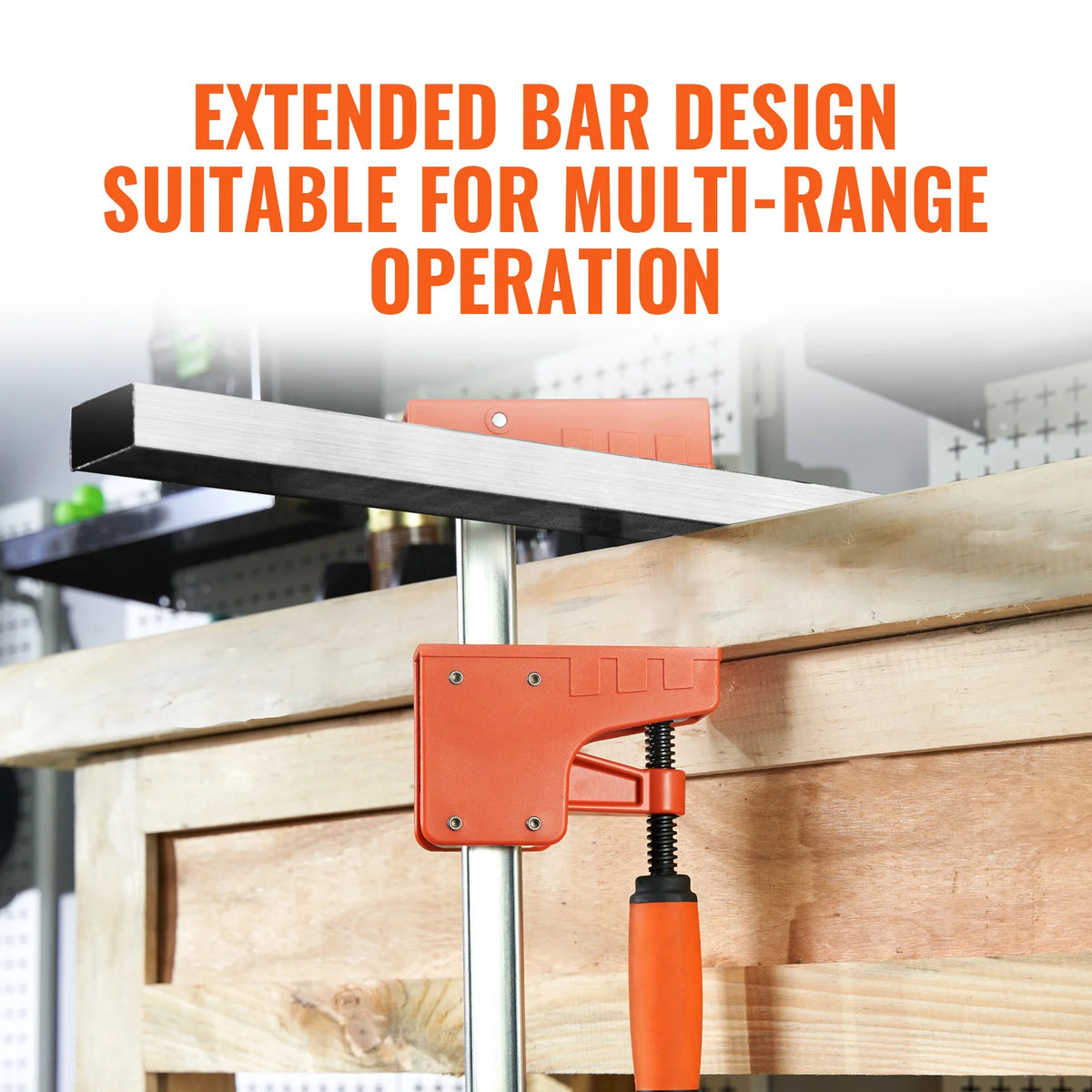 SucceBuy Bar Clamps 2Pcs 50" Parallel Clamp Set F Clamp w/ 1100lbs Load Limit High-strength Plastic and Carbon Steel Wood clamp