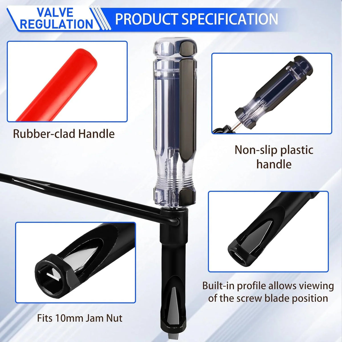 10mm Valve Adjustment Tool Jam Nut,Valve Lapping Guiding Removal Tool Compatible with Honda/Toyota/Japanese Auto Vehicle Engines