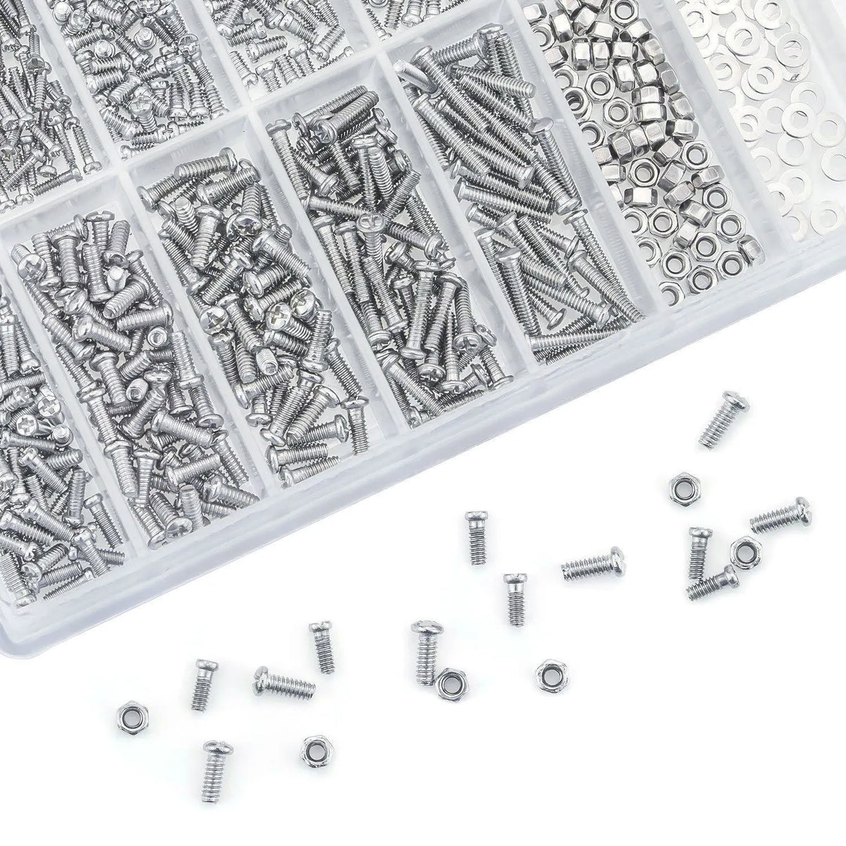 1000PCS Eyeglass Repair Kit, Stainless Steel Screws & Nuts Set with Mini Screwdriver & Tweezers for Glasses/Watch/Electronics
