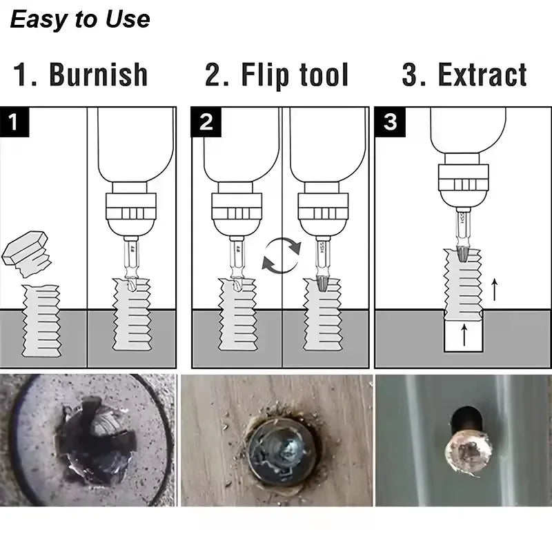 Damaged Broken Screw Extractor Drill Bit Set Stripped Broken Screw Bolt Remover Extractor Easily Take Easy Out Demolition Tools