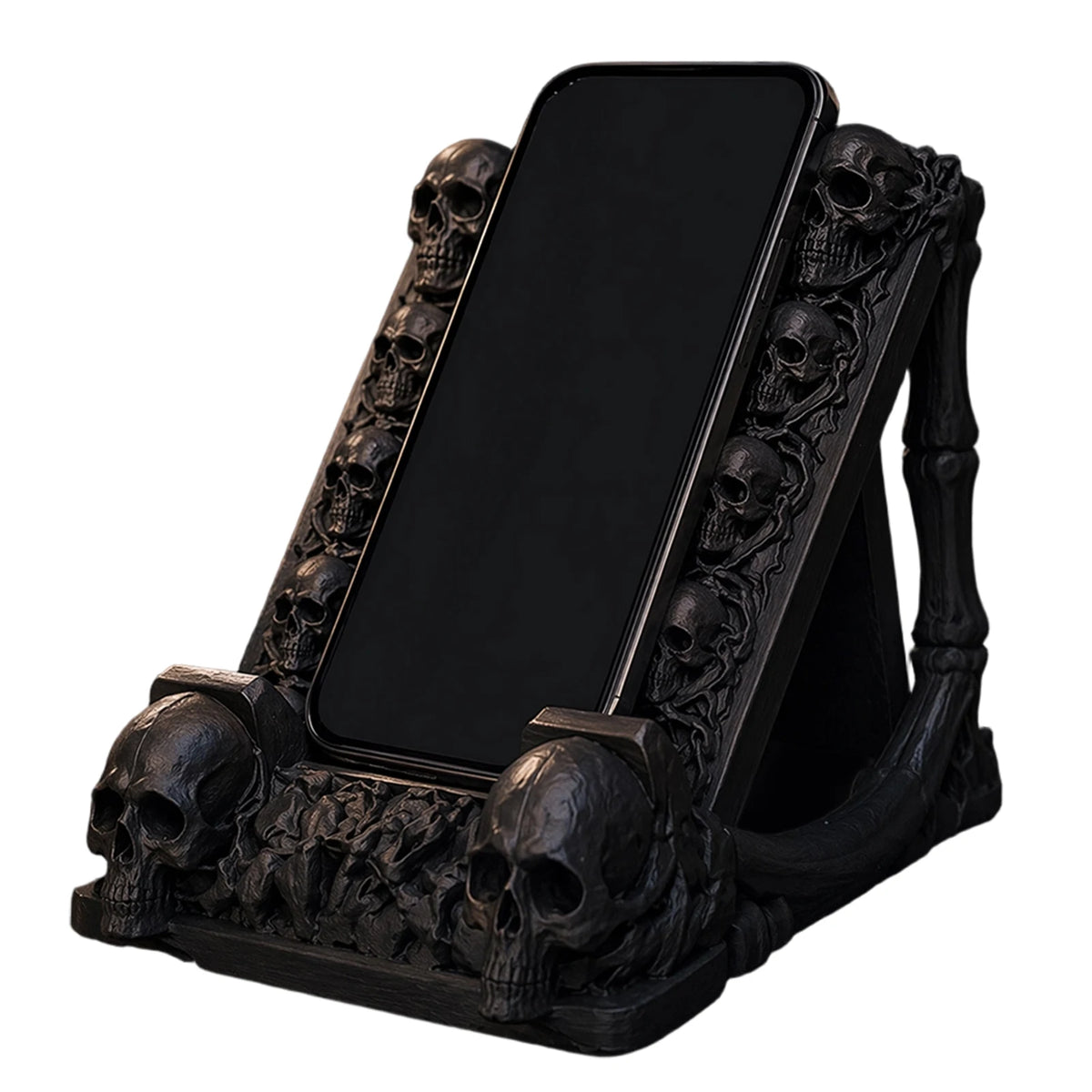 Gothic Skull Holder Skull Shaped Mobile Holders Creative Gothic Desktop Ornament for Home Office Bedroom Decors