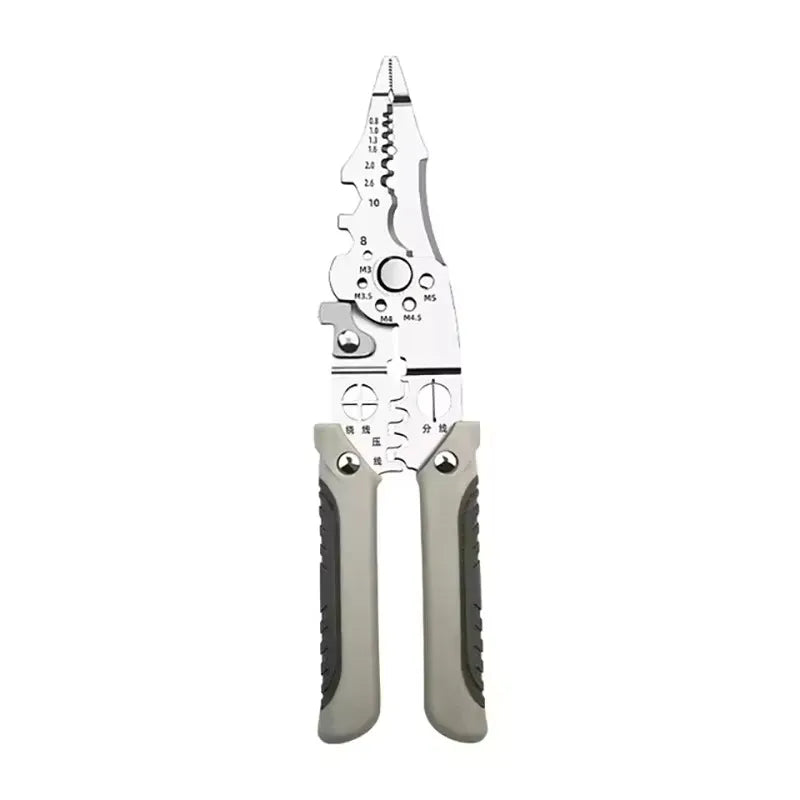 8.5 Inch Multi Functional Industrial Wire Stripper Cutter Crimper Heavy Duty Stainless Steel Electrical Pliers Ergonomic Grip