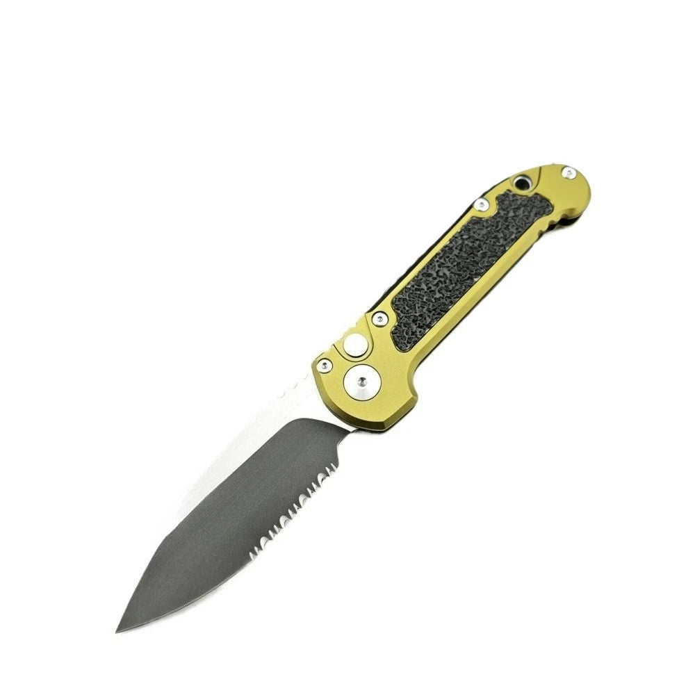 EDC Portable Folding Knife D2 Blade Aluminum Handle Closes Nicely Daily Box Opening Outdoor Hiking Camping Fishing Mountain Climbing Survival Rescue Multi‑functional High Hardness Wear‑resistant Tool