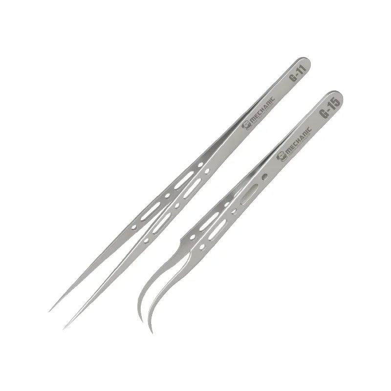 MECHANIC G-11/15 Anti-magnetic Tweezers Ultra Fine Tip Precision Tweezers for Jumping Wire Clamping IC SMD Mobile Phone Repair