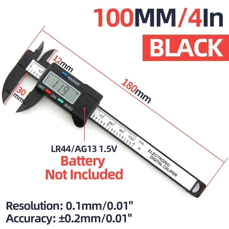 Electronic Caliper Digital Pachometer Plastic Big Screen Thickness Gauge Woodworking Tool Measuring Instruments Vernier Calipers
