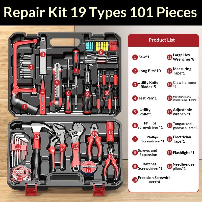 Hand Tool Combination Set Screwdriver Wrench Pliers Hexagonal Wrench Household Hardware Multi-Functional Electrician RepairTools