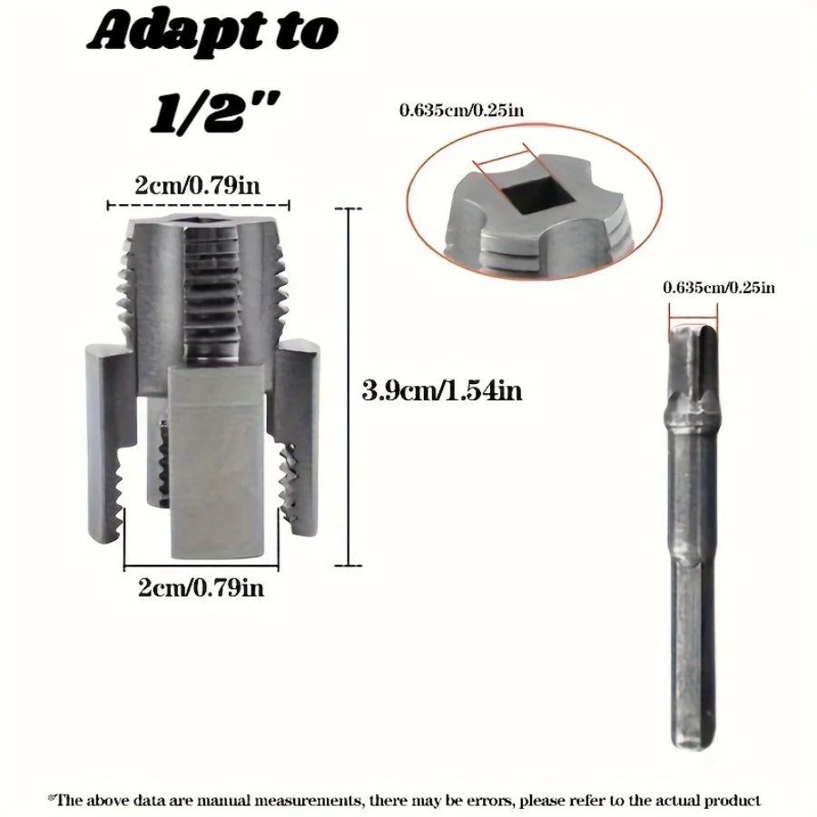 New Integrated Interior and Exterior Water Pipe Threading Tool 4 Points 6 Points Universal Electric Drill Threading Tool