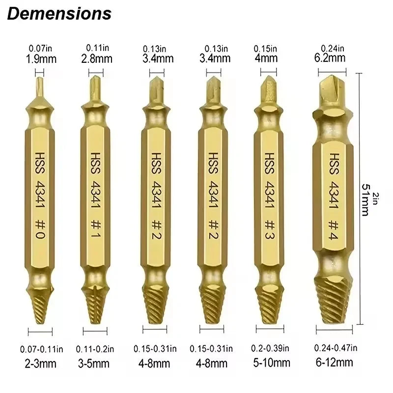 Damaged Broken Screw Extractor Drill Bit Set Stripped Broken Screw Bolt Remover Extractor Easily Take Easy Out Demolition Tools