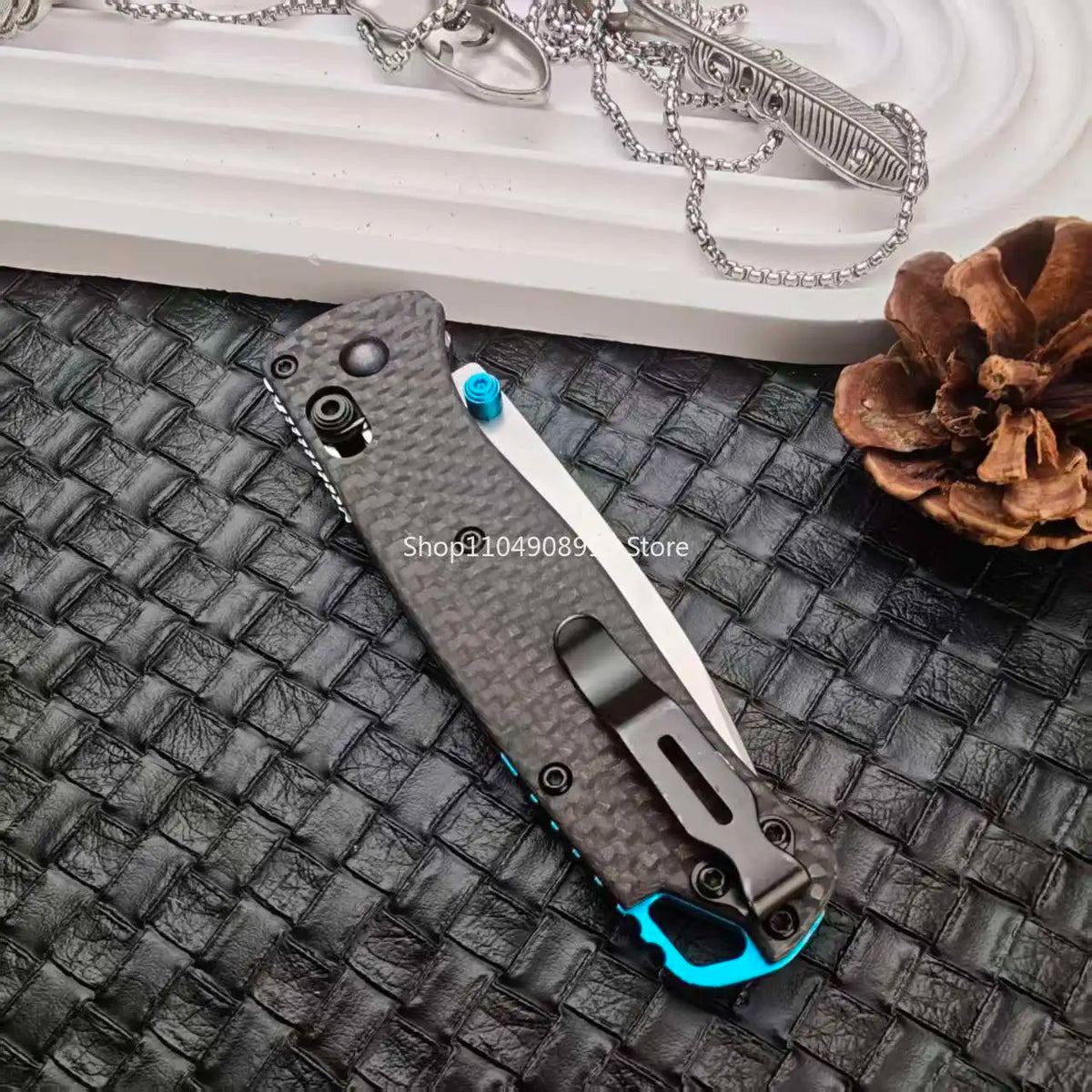 535-3 Survival Utility BM Folding Pocket Knife Multi-purpose Carbon Fiber Handle Camping Bushcraft Hiking EDC Tools Jackknife