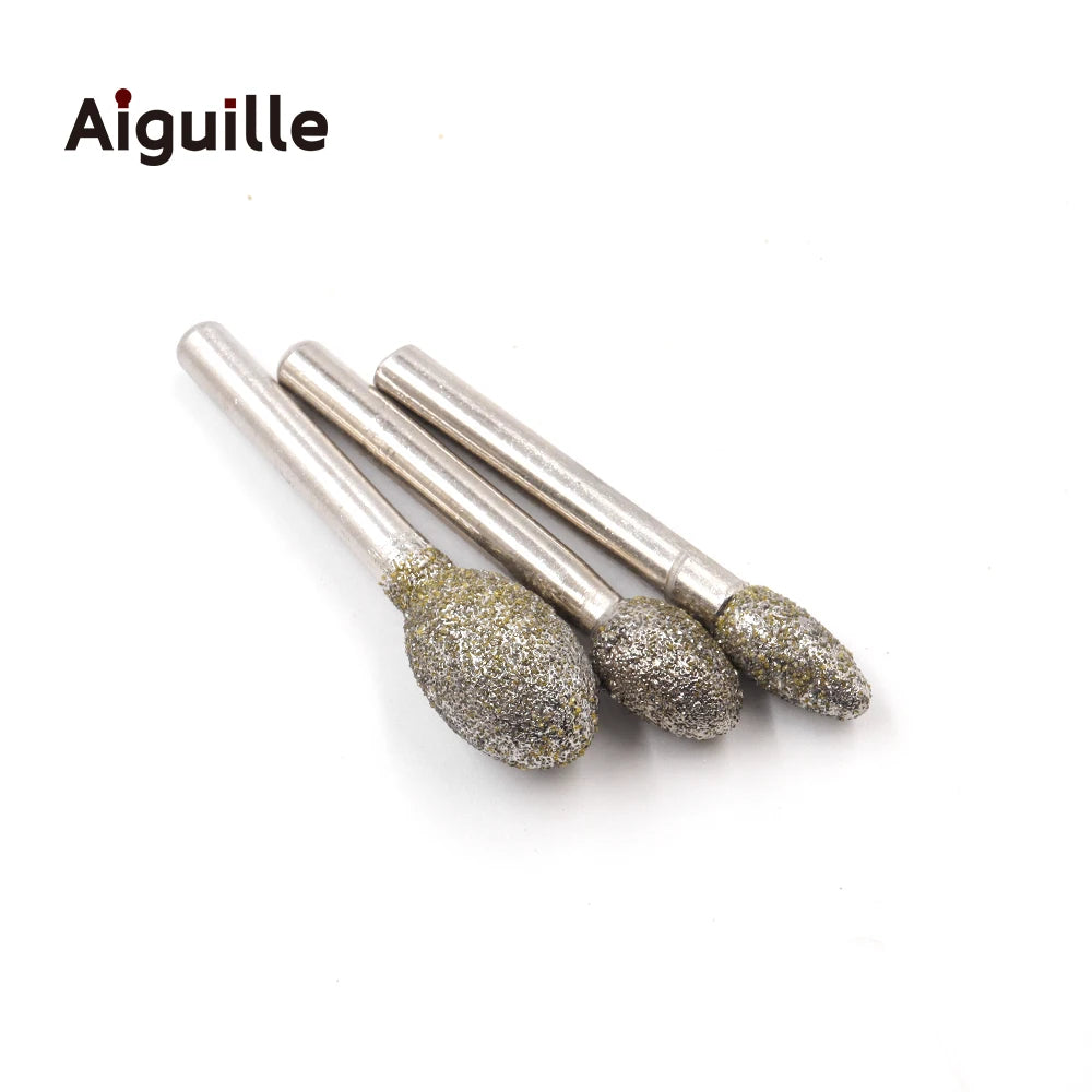 1pc Diamond Grinding Point 6mm Shank 60# Grit Coarse Metal Peeling Burr Rotary Tool Accessory