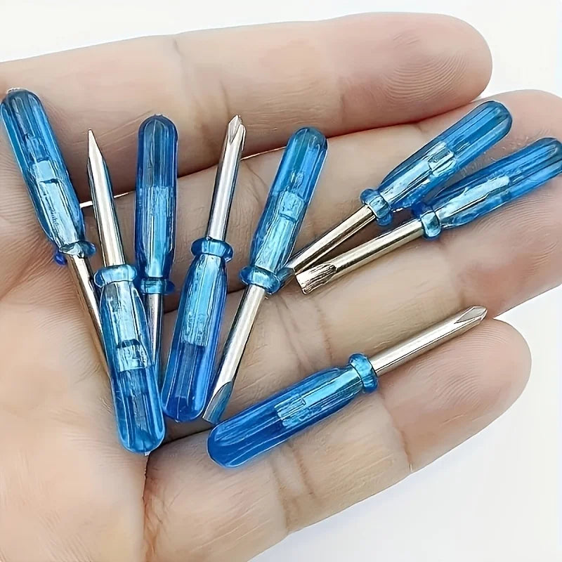 10pcs Mini Screwdriver Set, Suitable for Toy Repair and DIY — Including 2 Millimeter-sized Micro Flat-head and Cross-head Screwd