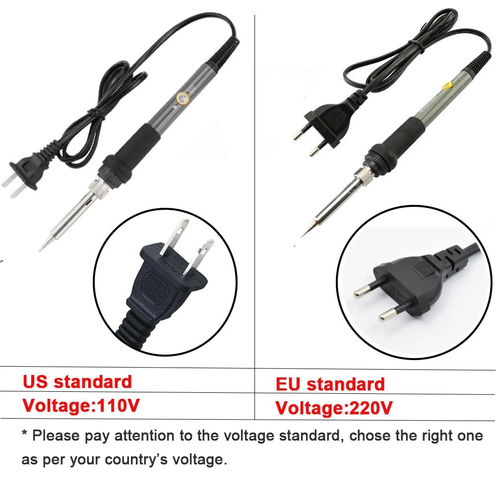 60W Adjustable Temperature Electric Soldering Iron EU 220V / ☆US Plug is110V☆ Welding Iron DIY for Repairing