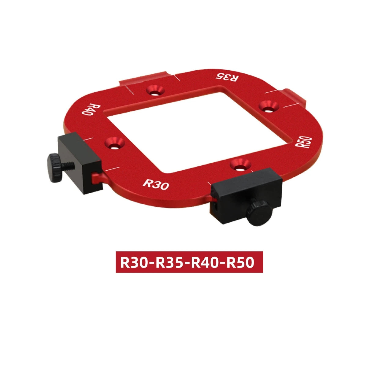 Aluminum Round Corner Radius Template Set - Router Table Jig for Woodworking, Arc Cutting Aid with Removable Clip, Sizes R10-R50