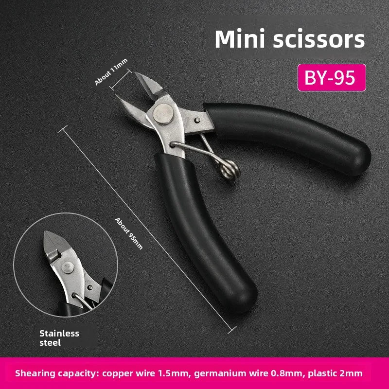 Mini Pointed Nose Pliers Model Pliers,1 Pair,Wire and Cable Cutter,Metal,Horizontal Pliers,Convenient, Durable and Reliable Tool