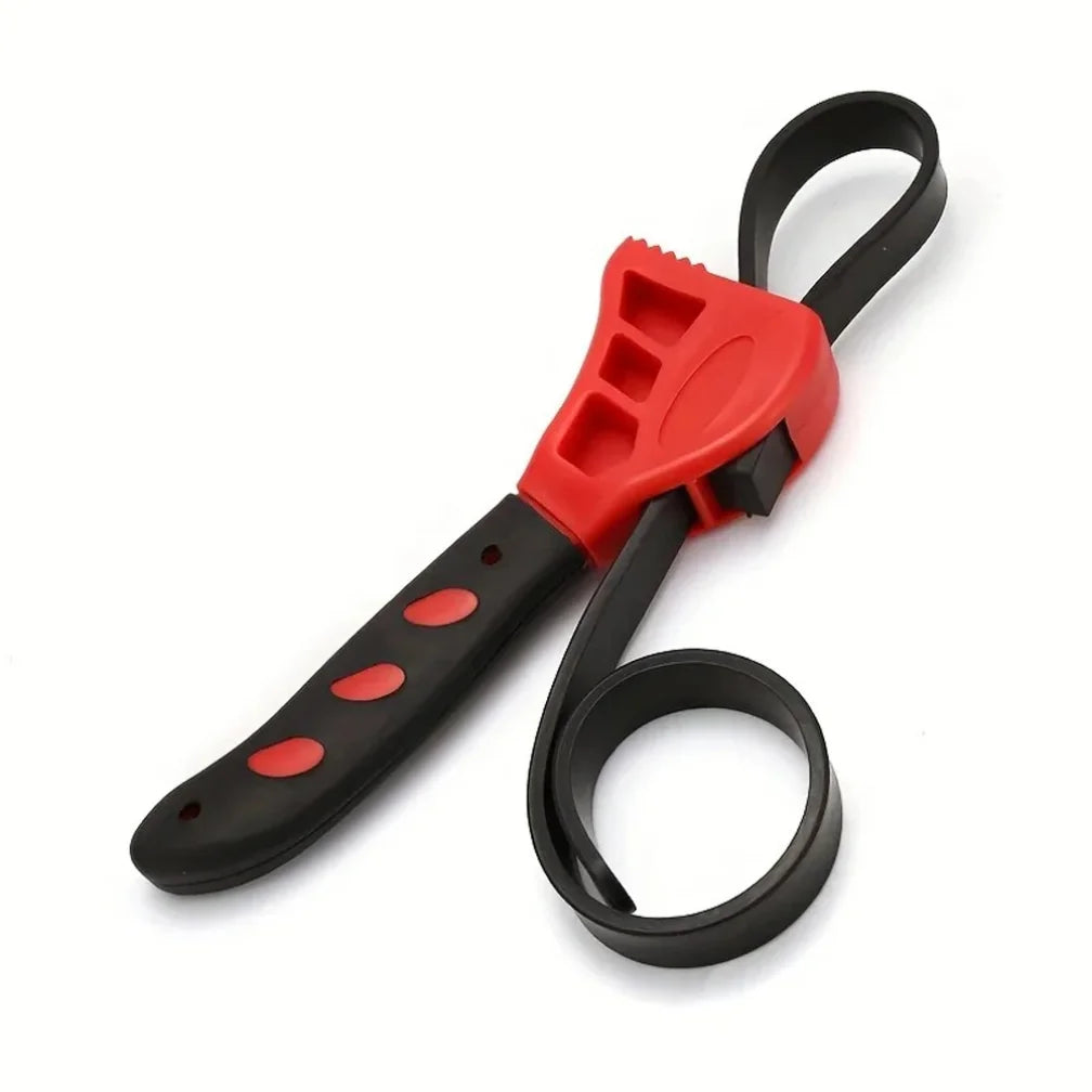 6inch Belt Wrench Oil Filter Puller Strap Spanner Chain Wrench Strap Opener, Adjustable Disassembly Tool