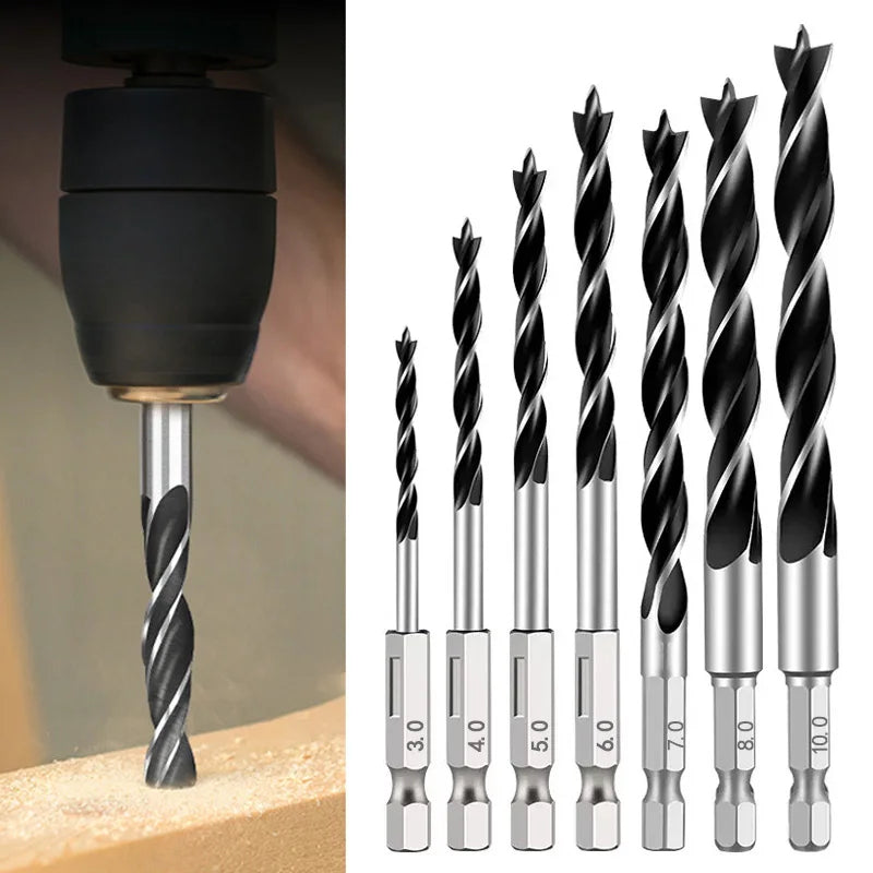 3/5/7PCS 3-10mm Wood Drill Bit Set High Carbon Steel