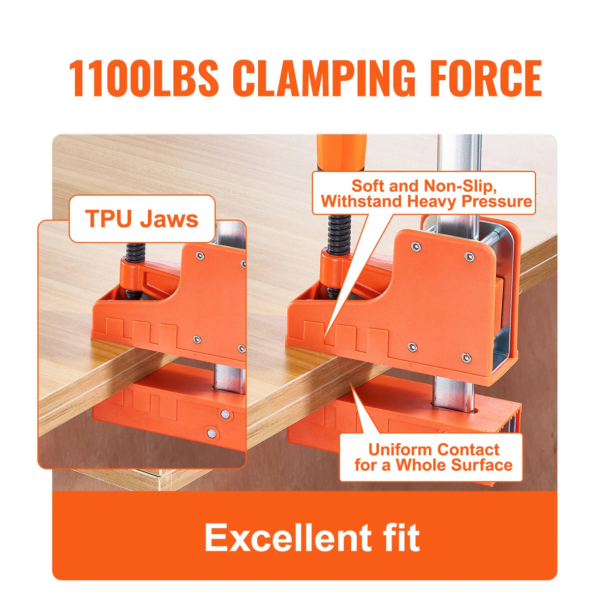 SucceBuy Bar Clamps 2Pcs 50" Parallel Clamp Set F Clamp w/ 1100lbs Load Limit High-strength Plastic and Carbon Steel Wood clamp