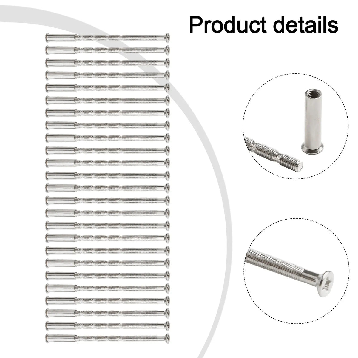 25 Pcs/set Door Handle Fixing Screw Door Handle Bolt Through Fixings For M3 Door Handle Knobs Door Lock Metal Screws Hardware