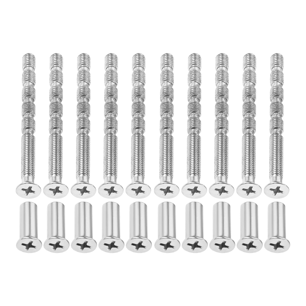 10 Sets 5mm Lock Rounded Head Iron Screw Door Handle Lever Bolt Connector Fixing Cutting Slot Hinge Screw for Door Lock Fixing