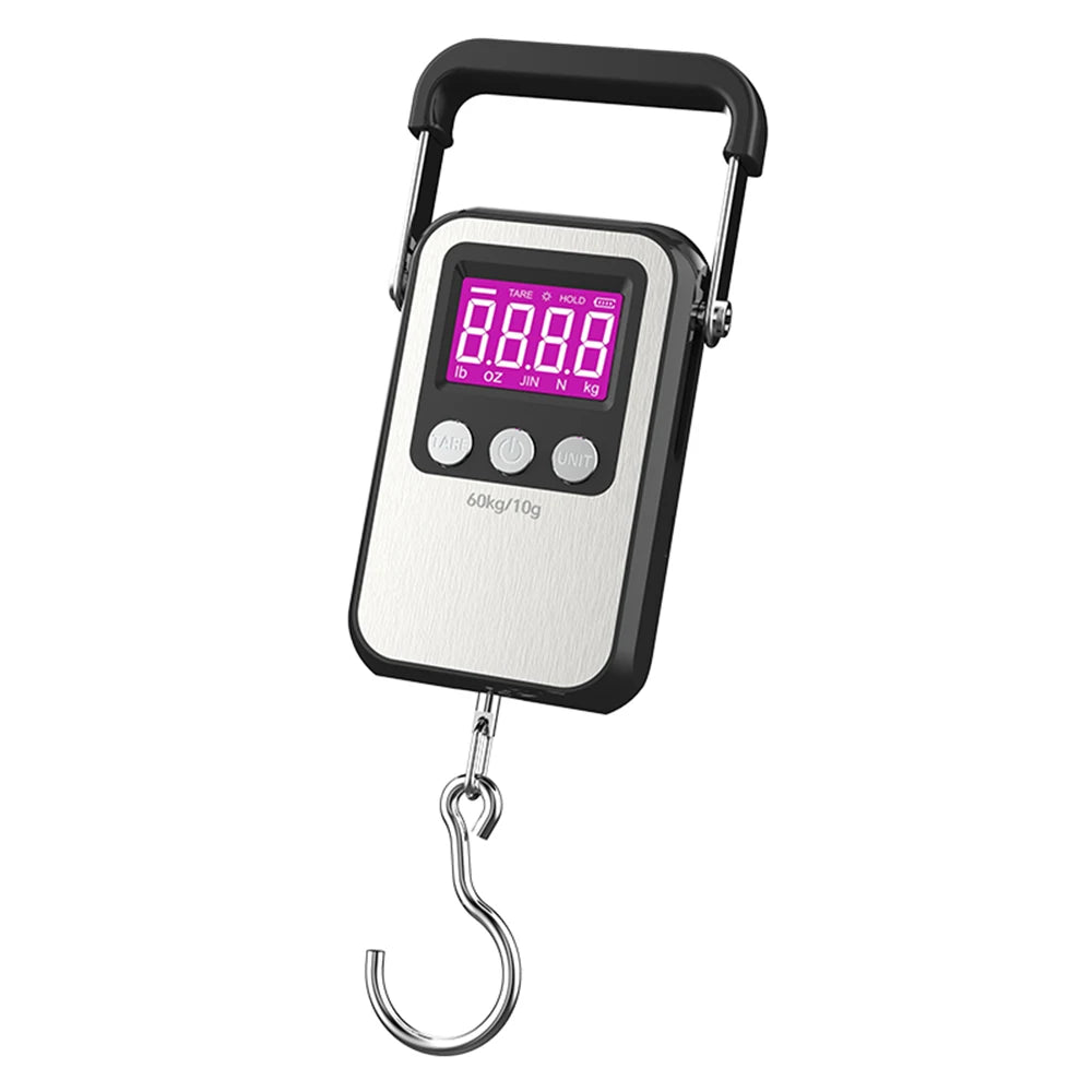 New 60kg/10g LCD Display USB Charging Digital Hanging Hook Scale Electronic Travel Luggage Scale Weighing Balance