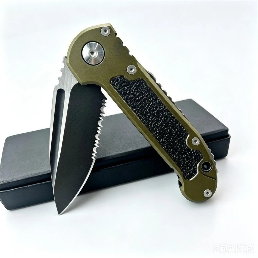 Gen III EDC Folding Pocket Knife D2 High Hardness Blade Sturdy Aluminium Handle with Pocket Clip One Hand Operation, Outdoor Fishing Camping Gear for Carry Daily