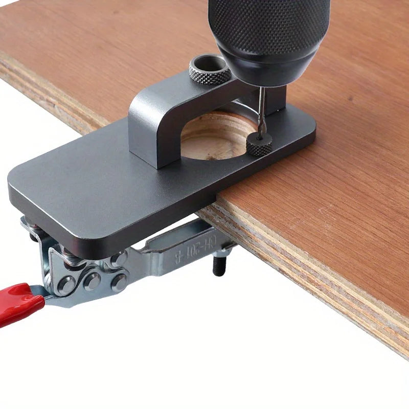 35mm Hinge Boring Jig Kit - Concealed Hinge Drilling Guide Jig - Aluminum Alloy Hinge Hole Opener Template Puncher Locator