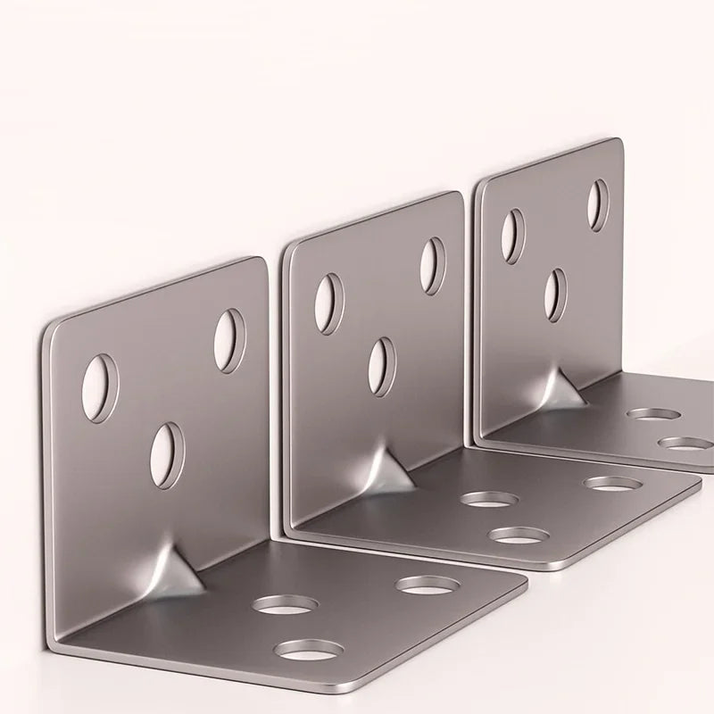 20pcs Stainless Steel L-Shaped Corner Code 90 Degree Laminated Furniture Plate Hardware Right Angle Bracket Cabinets Small