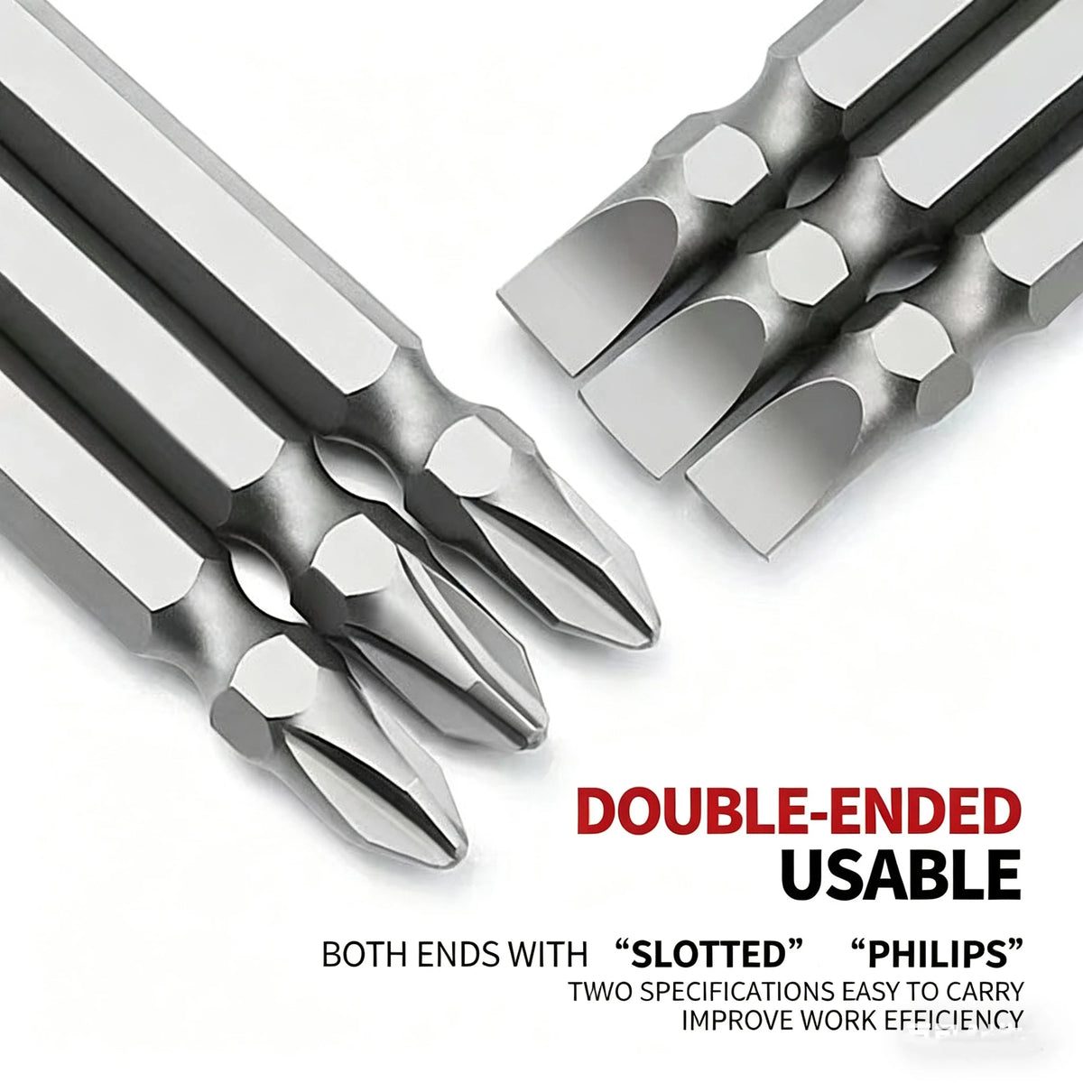 Premium S2 Alloy Steel 2-in-1 Screwdriver Bits High Hardness Strong Magnetic Cross Slotted Bit Set for Home & Car Repair