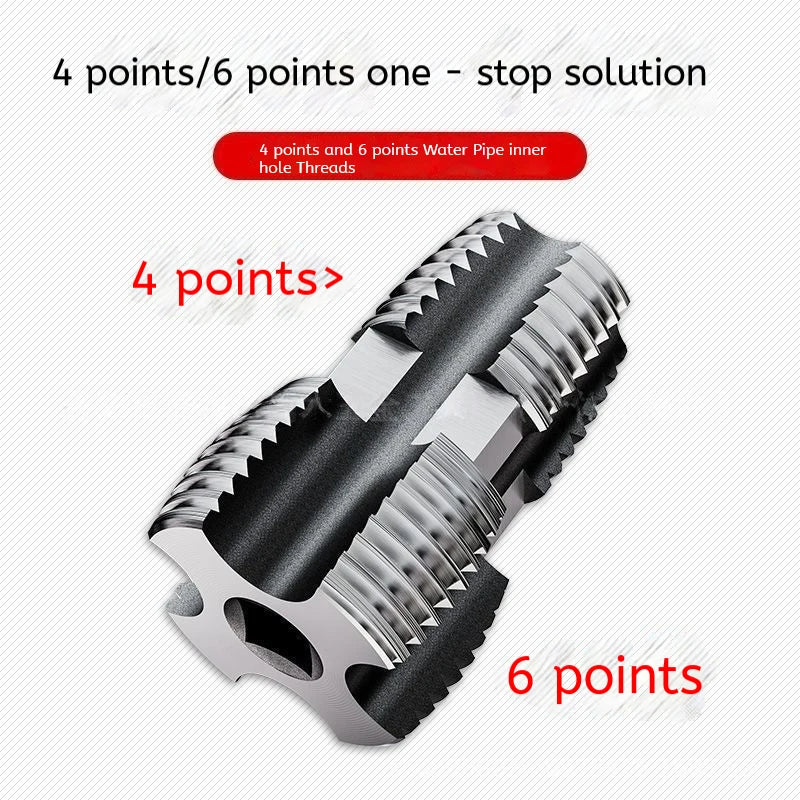 6PCS Pipe Thread Die Set Manual PVC Pipe Threading Tool 1/2" 3/4" 1" Plumbing Thread Maker Hand Tool For Water Pipe Repair