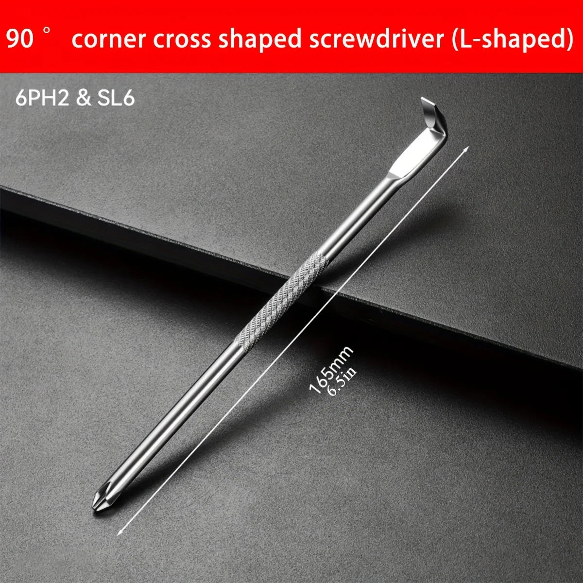 L Shaped Screwdriver Set - Right Angle Phillips and Flat Head, 90 Degree Screwdriver for Tight Spaces, Angle Screwdriver Tool