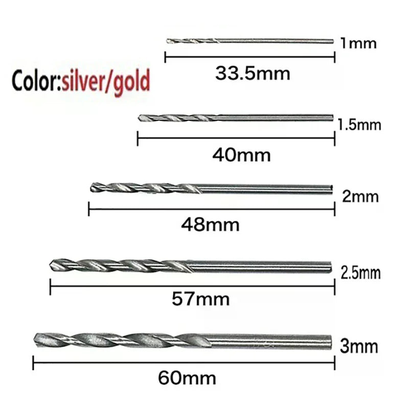 100/50pcs Titanium Coated HSS High Speed Steel Drill Bit Set Tool