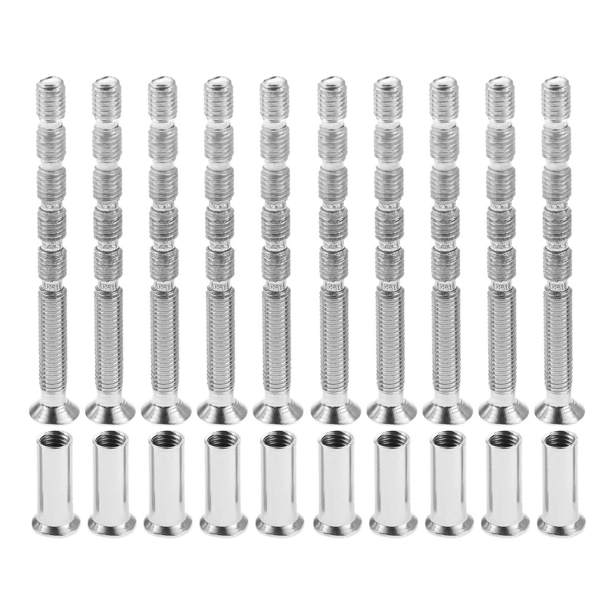 10 Sets 5mm Lock Rounded Head Iron Screw Door Handle Lever Bolt Connector Fixing Cutting Slot Hinge Screw for Door Lock Fixing