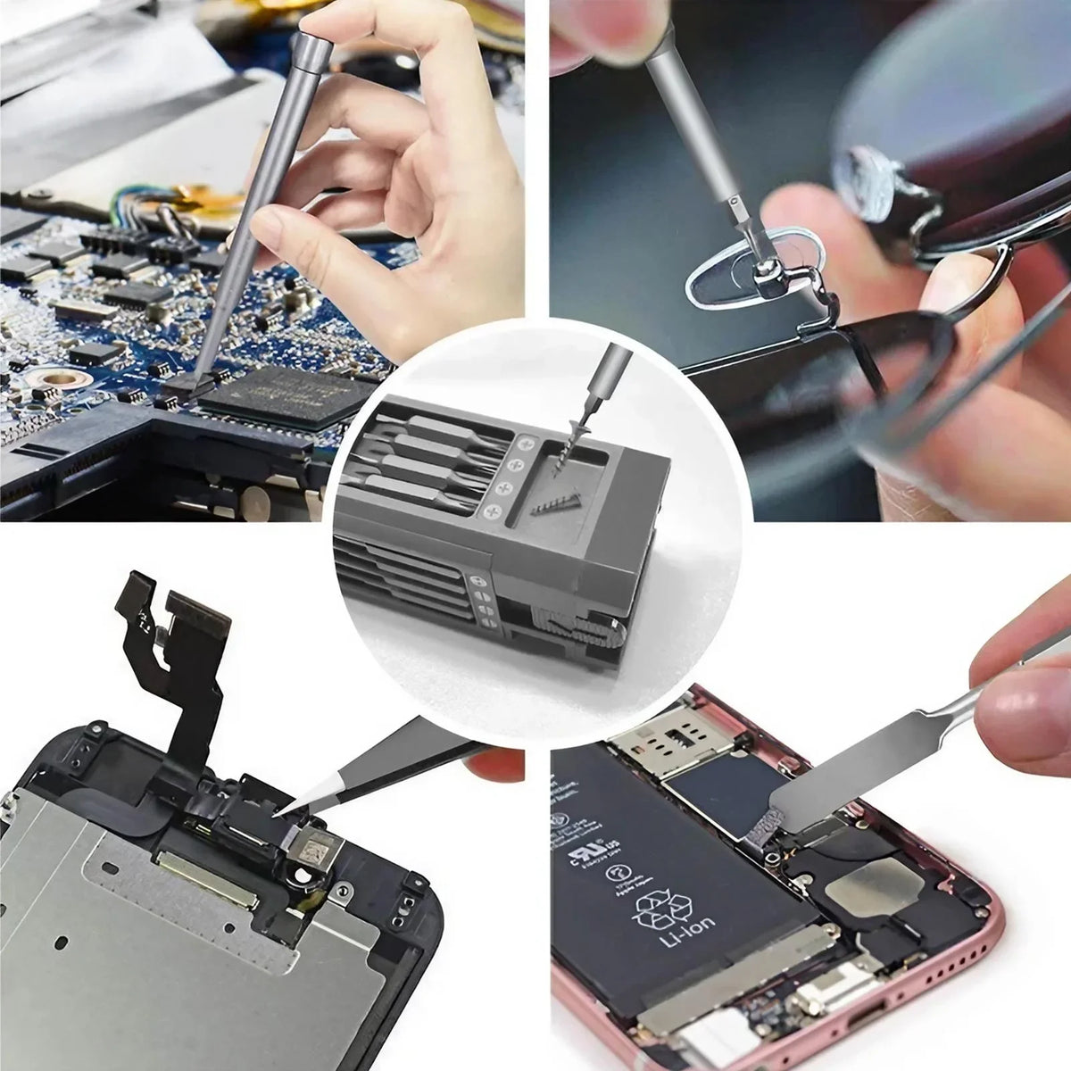 Precision Electric Screwdriver Set Cordless Rechargeable Power Screw Driver Kit with Magnetic Bits for Phone iPhone Laptop Mac PC Computer Watch Camera Repair Specialty Shaped Fasteners Hardware Tools