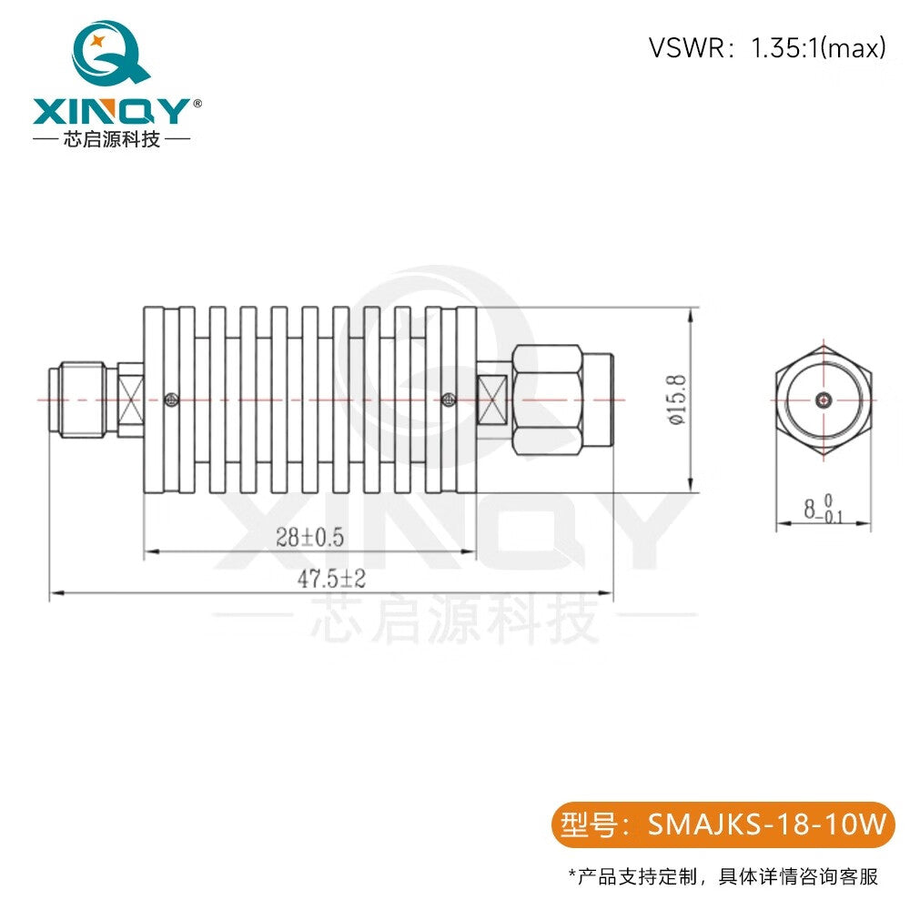 XINQY SMA Attenuator DC-18G 5/10/15/20W RF Coaxial Signal Attenuator 1-40dB DC-18G; 5W; 1dB