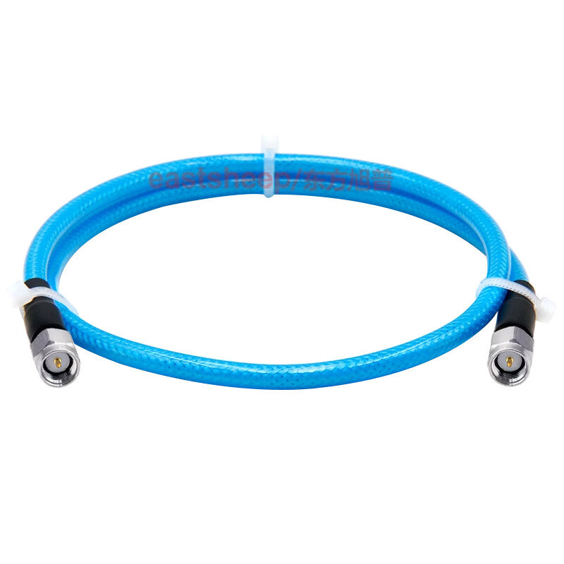 Eastsheep RF connector cable, SMA male to SMA male coaxial adapter cable, 5-meter extension cable, blue RG142-SMA-JJ stainless steel.