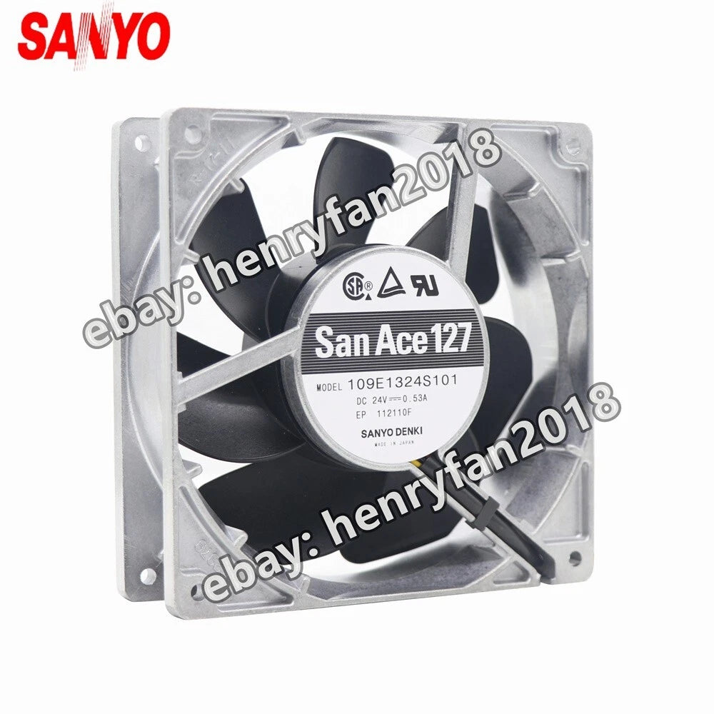 SANYO Denki 109E1324S101 SanAce Fan DC 24V 0.53A 127*127*38MM 3-wire Cooling Fan