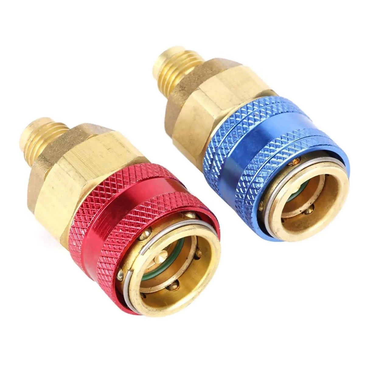 1 Pair A/C R134A Quick Coupler Adapter Car High & Low Side HVAC SAE Male Flare