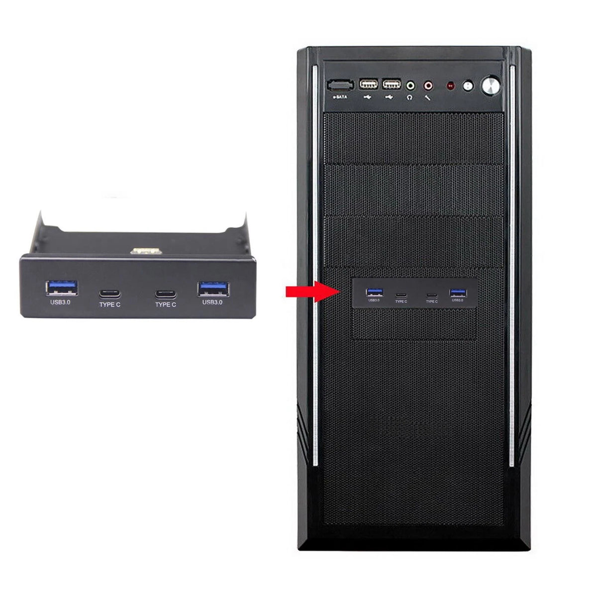 3.5 Inch Ports USB Front Panel Floppy Bay Expansion Adapter Computer Accessories