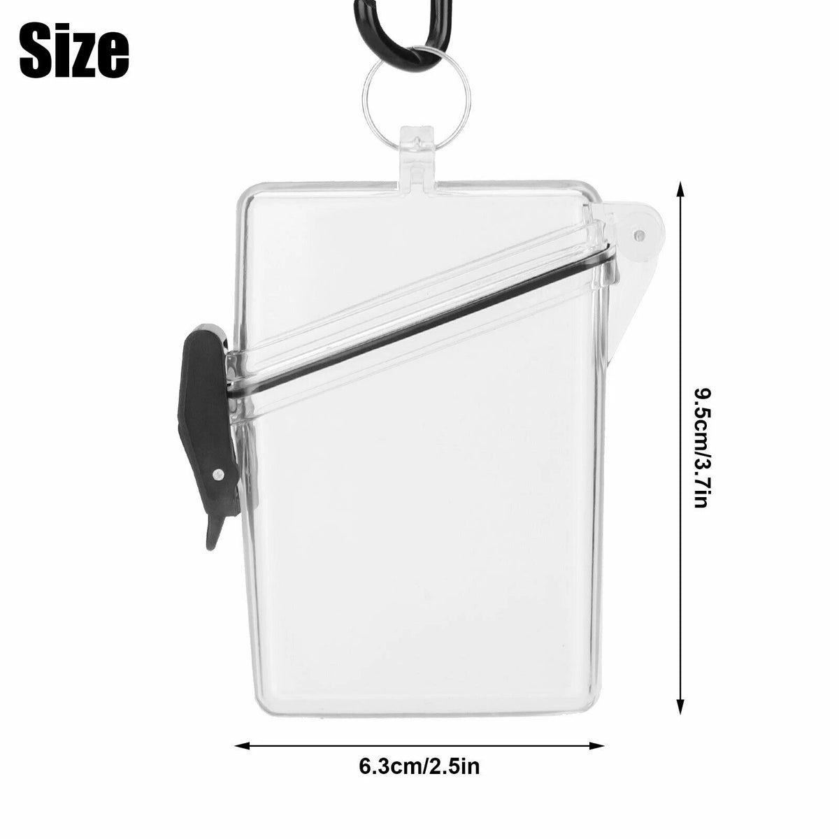 1*Waterproof ID Card Clear Holder Hard Case Plastic Protector With Lanyard